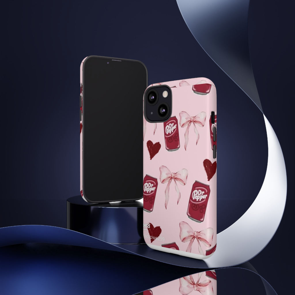 Dr Pepper Pink Bow Phone Case — Cute Soda Pattern Tough Case