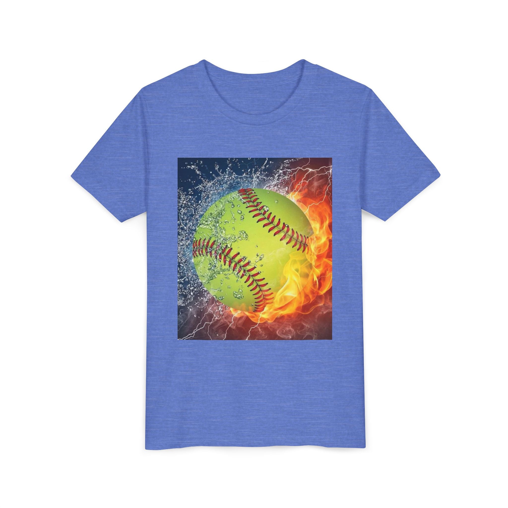 Youth Softball Flame & Splash Tee