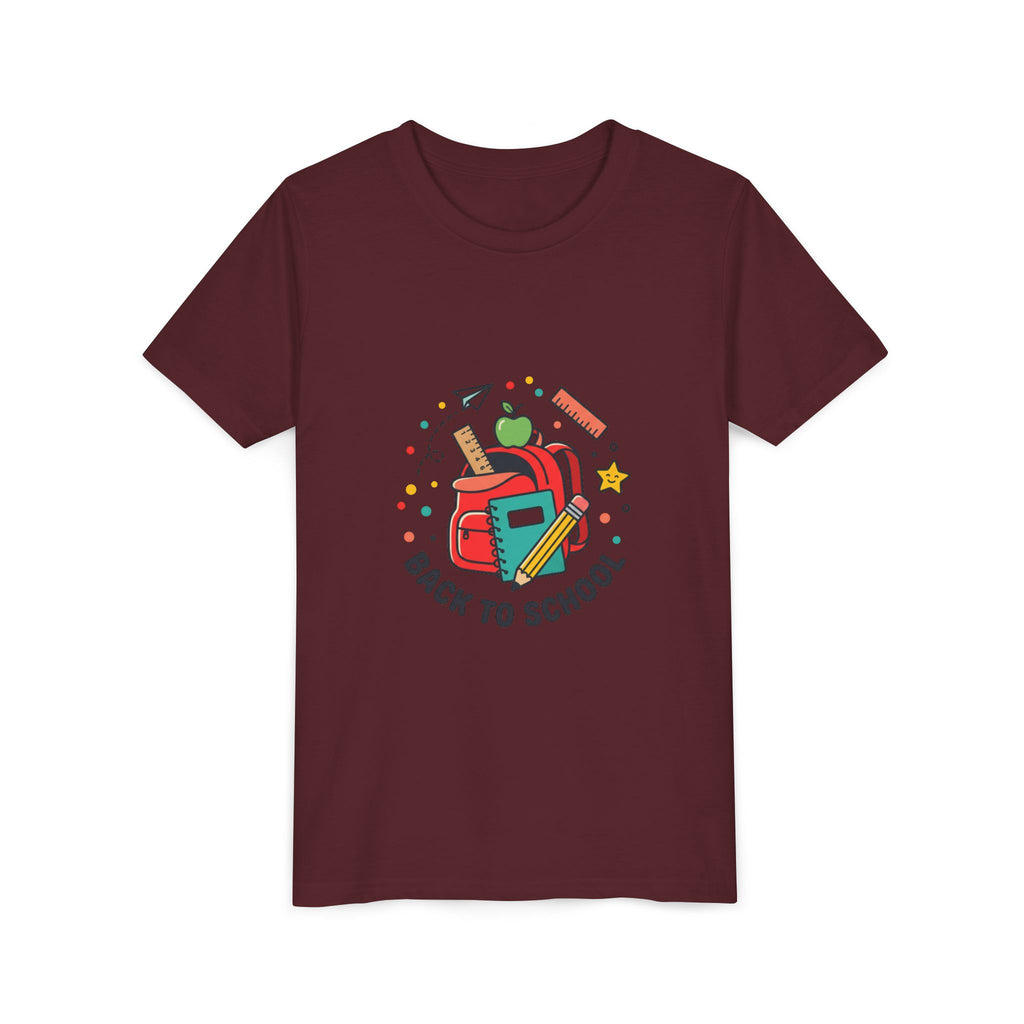 Back to School Youth Tee — Kids Backpack & School Supplies Graphic Shirt