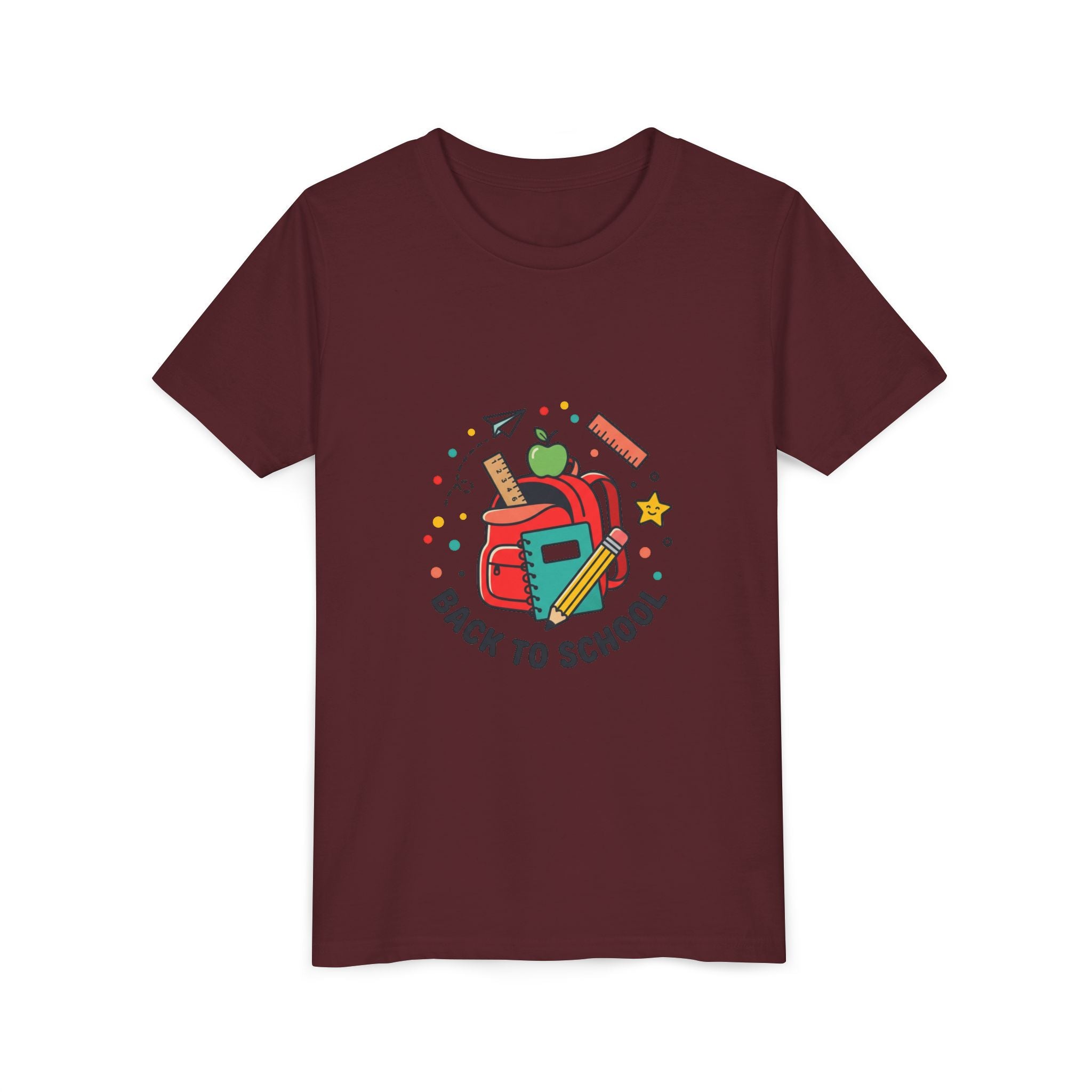 Back to School Youth Tee — Kids Backpack & School Supplies Graphic Shirt