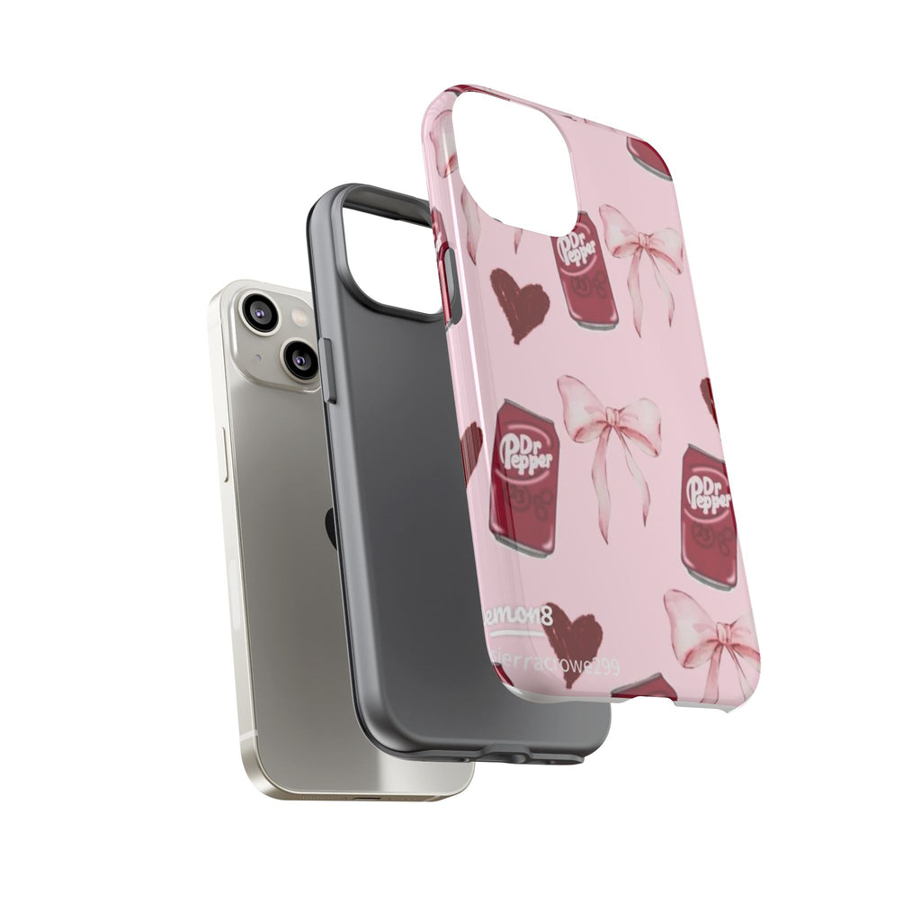 Dr Pepper Pink Bow Phone Case — Cute Soda Pattern Tough Case