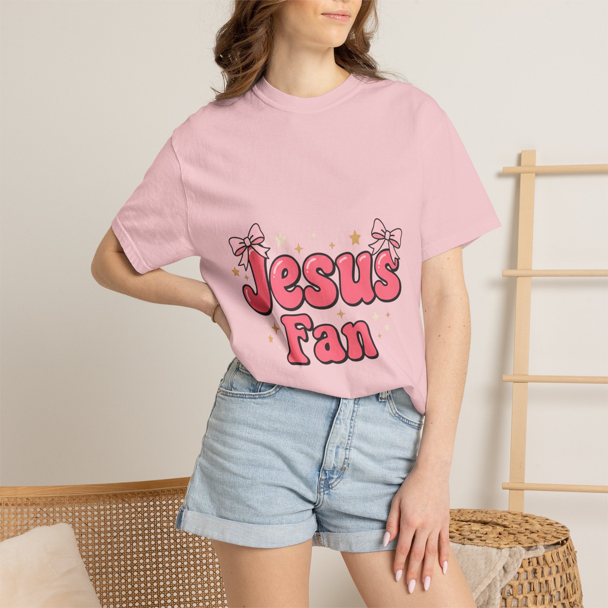 Jesus Fan T-Shirt — Cute Pink Gospel Graphic Tee