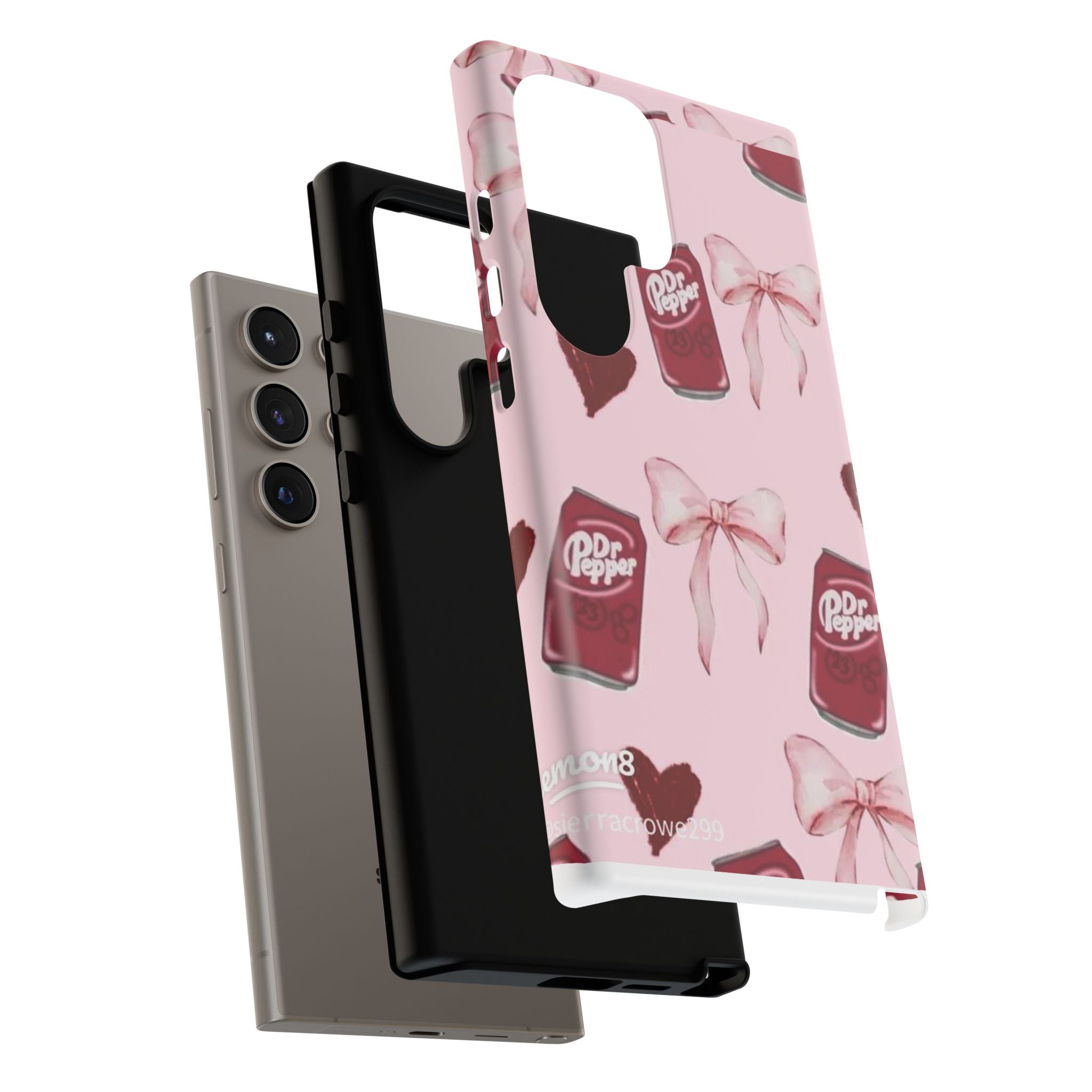 Dr Pepper Pink Bow Phone Case — Cute Soda Pattern Tough Case