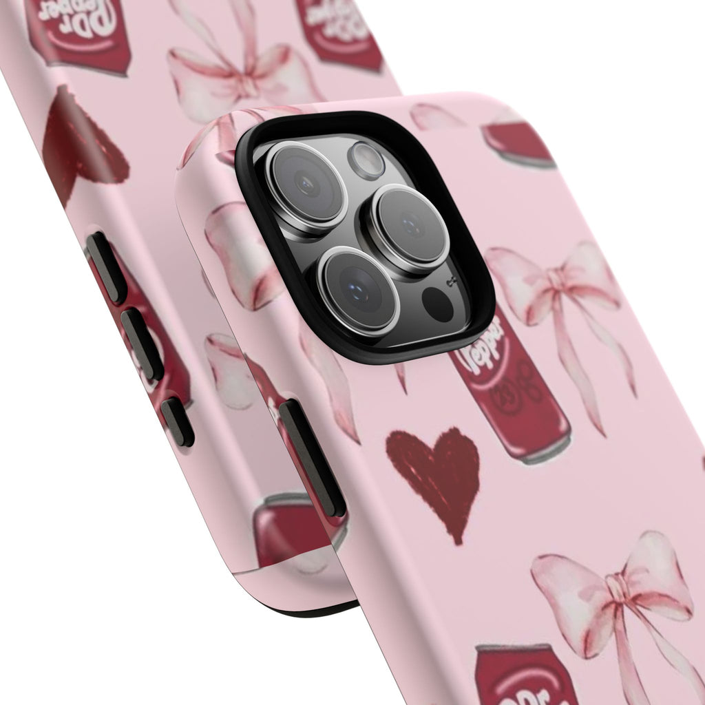 Dr Pepper Pink Bow Phone Case — Cute Soda Pattern Tough Case