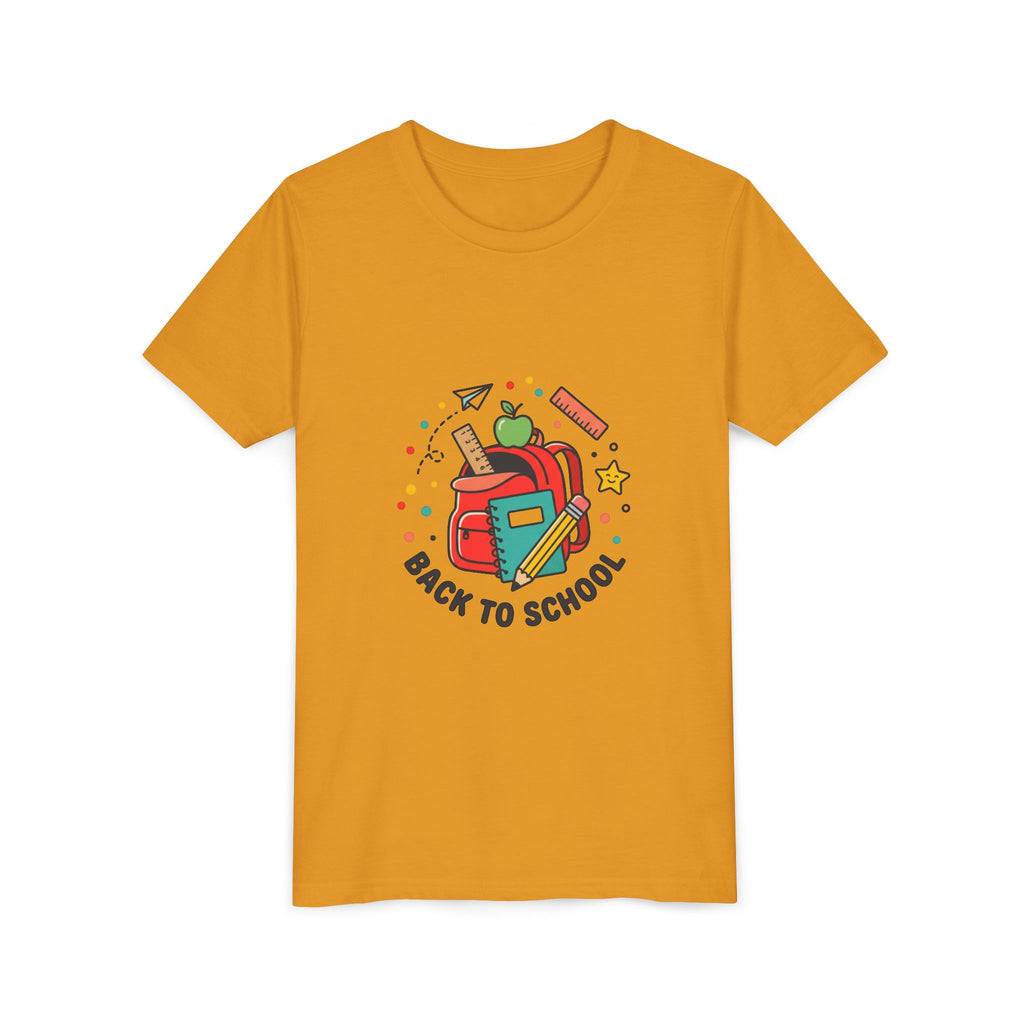 Back to School Youth Tee — Kids Backpack & School Supplies Graphic Shirt