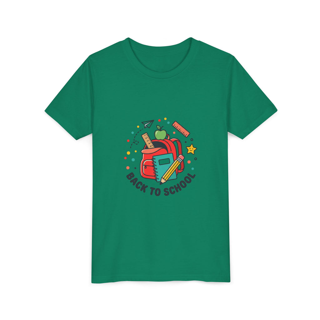Back to School Youth Tee — Kids Backpack & School Supplies Graphic Shirt