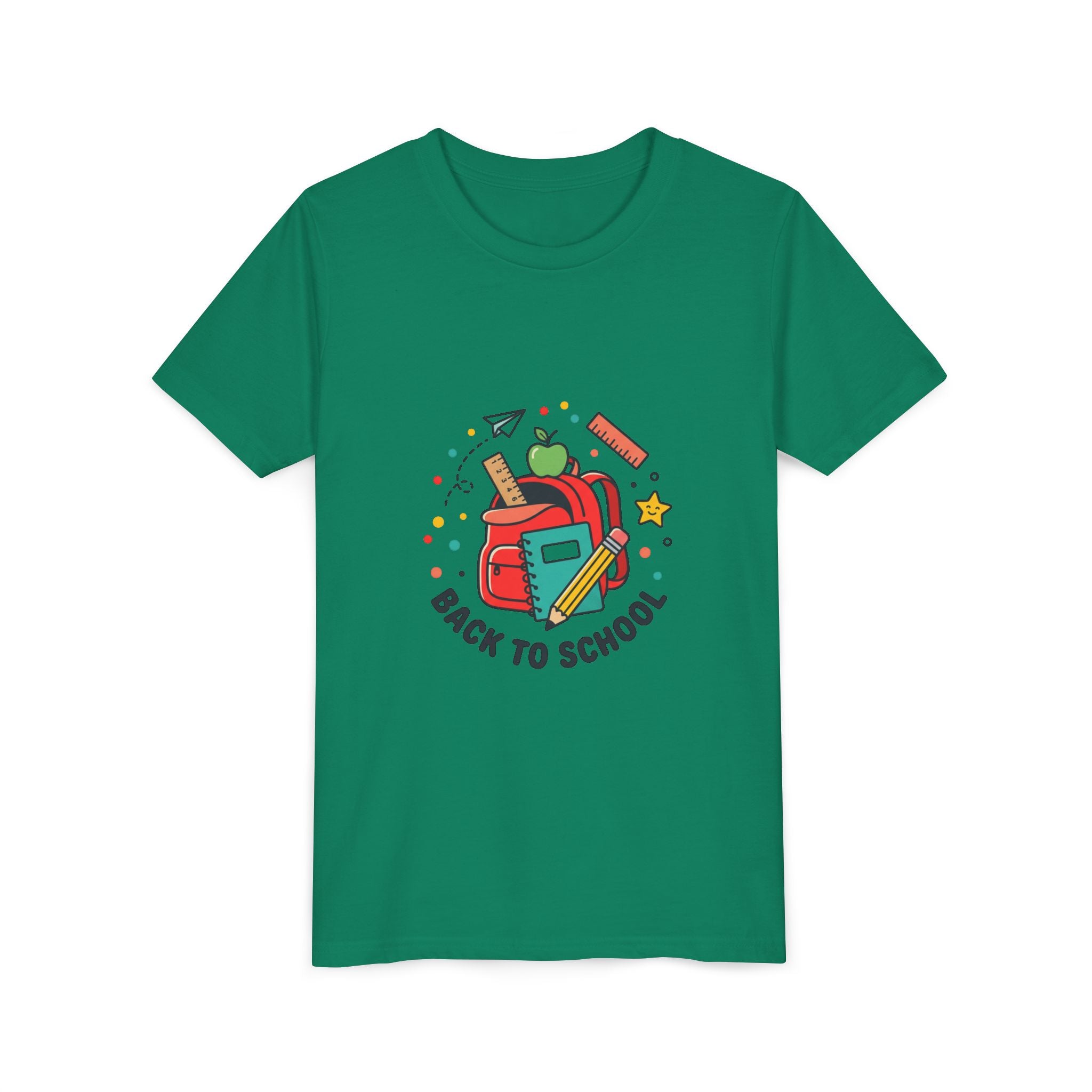 Back to School Youth Tee — Kids Backpack & School Supplies Graphic Shirt