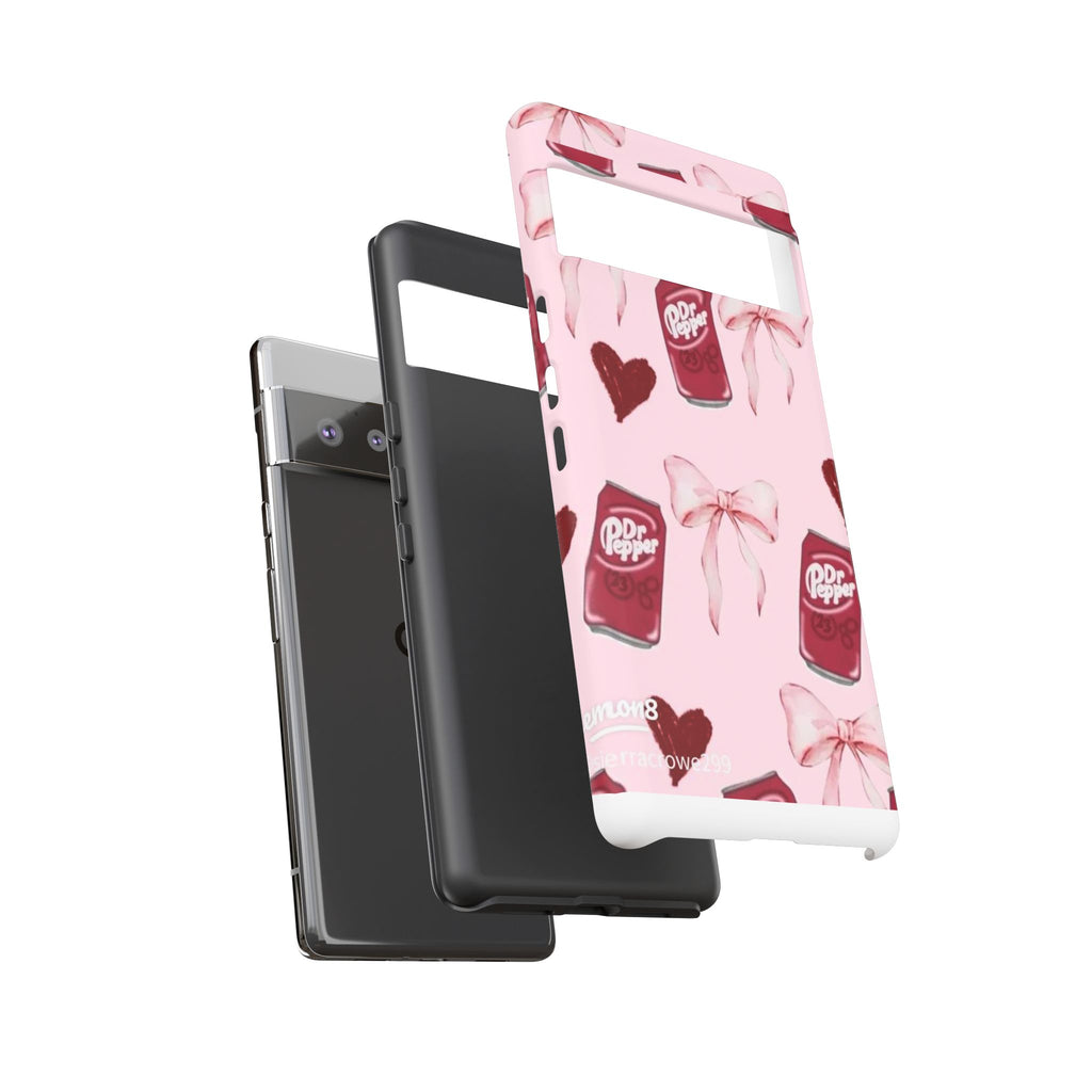 Dr Pepper Pink Bow Phone Case — Cute Soda Pattern Tough Case