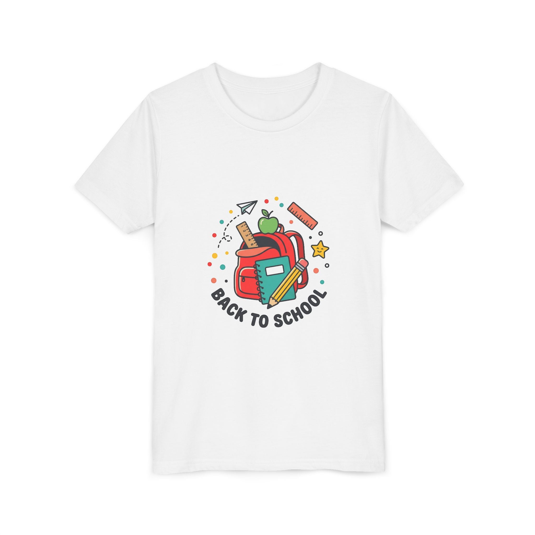 Back to School Youth Tee — Kids Backpack & School Supplies Graphic Shirt