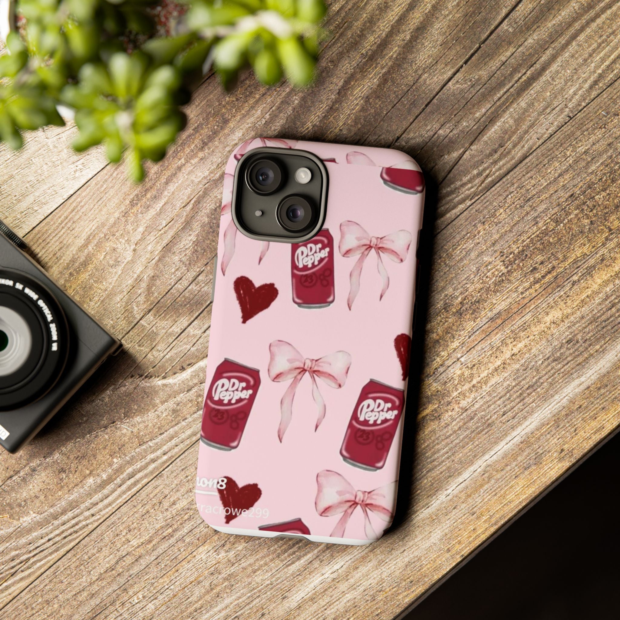 Dr Pepper Pink Bow Phone Case — Cute Soda Pattern Tough Case
