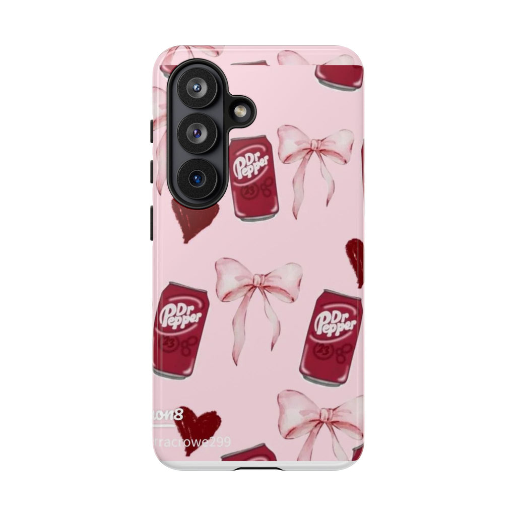 Dr Pepper Pink Bow Phone Case — Cute Soda Pattern Tough Case