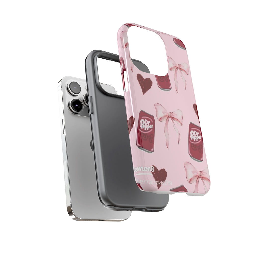 Dr Pepper Pink Bow Phone Case — Cute Soda Pattern Tough Case