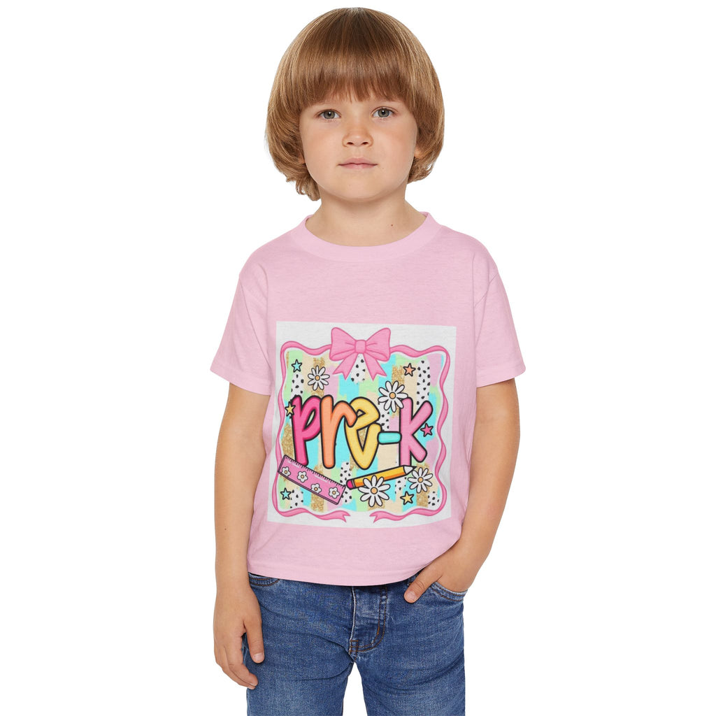 Pre-K Toddler T‑Shirt — Cute Back-to-School Preschool Shirt with Bow & Flowers