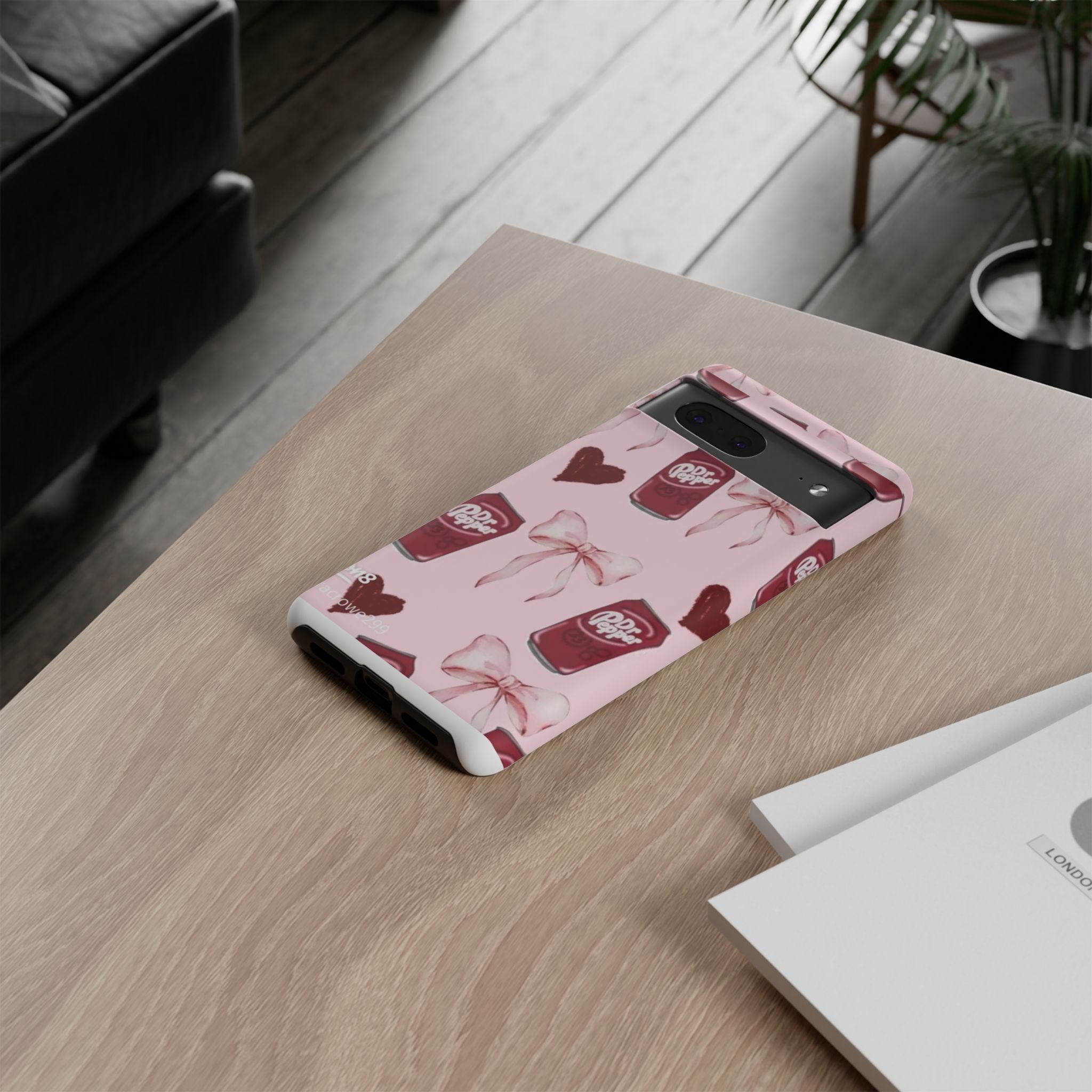 Dr Pepper Pink Bow Phone Case — Cute Soda Pattern Tough Case