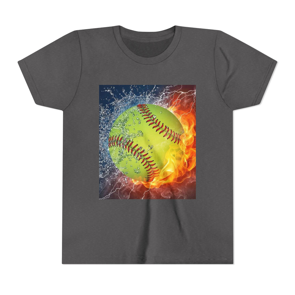 Youth Softball Flame & Splash Tee