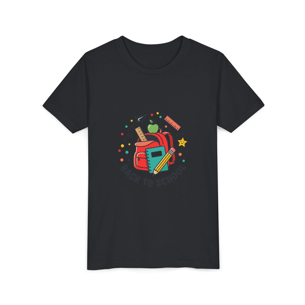 Back to School Youth Tee — Kids Backpack & School Supplies Graphic Shirt