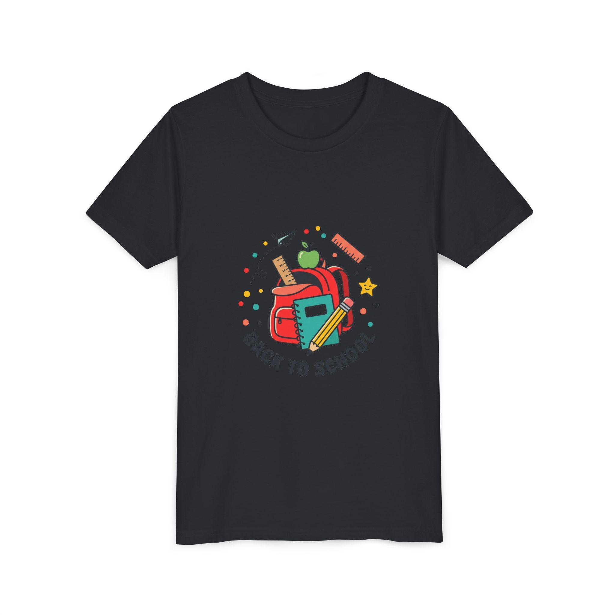 Back to School Youth Tee — Kids Backpack & School Supplies Graphic Shirt