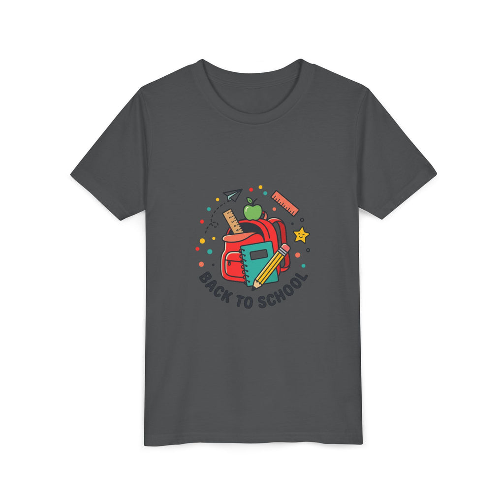 Back to School Youth Tee — Kids Backpack & School Supplies Graphic Shirt
