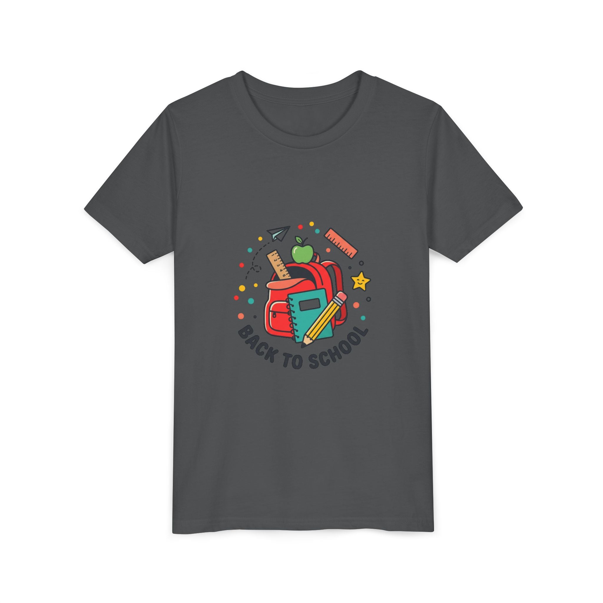 Back to School Youth Tee — Kids Backpack & School Supplies Graphic Shirt