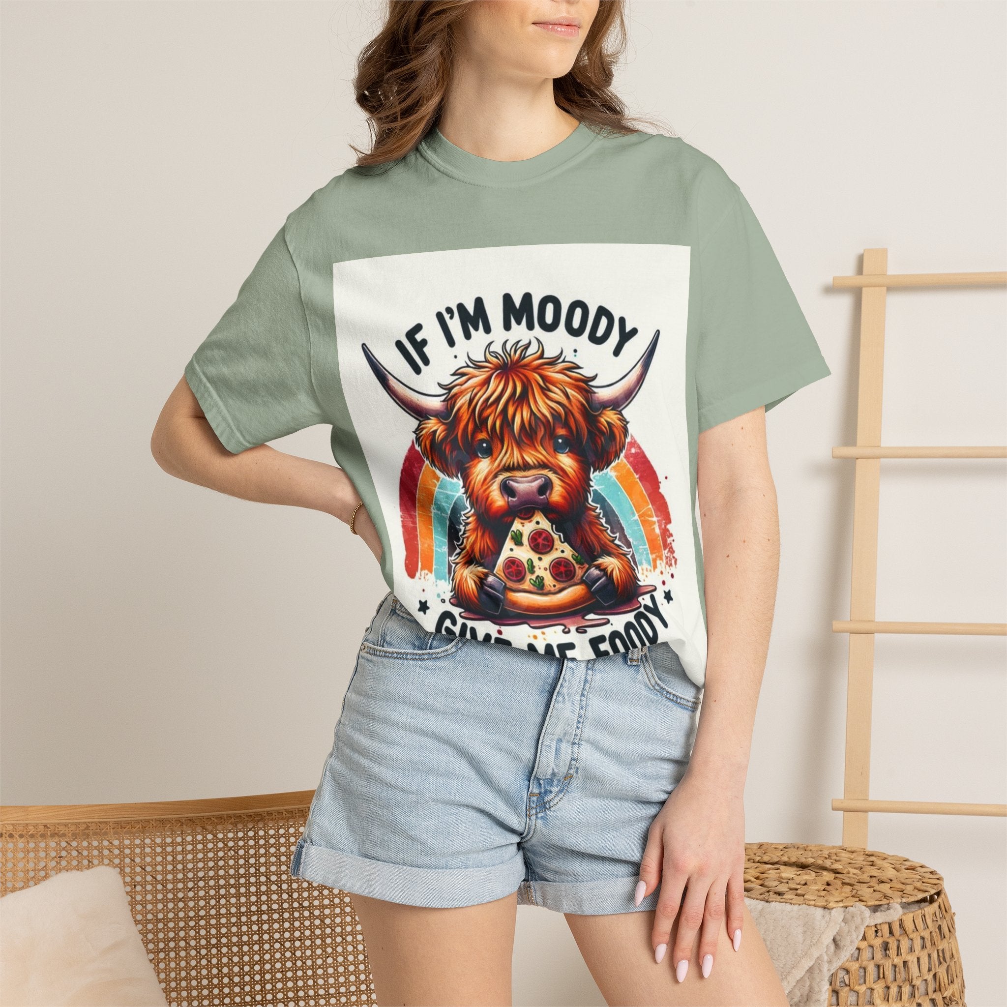 If I’m Moody Give Me Foody Highland Cow T-Shirt