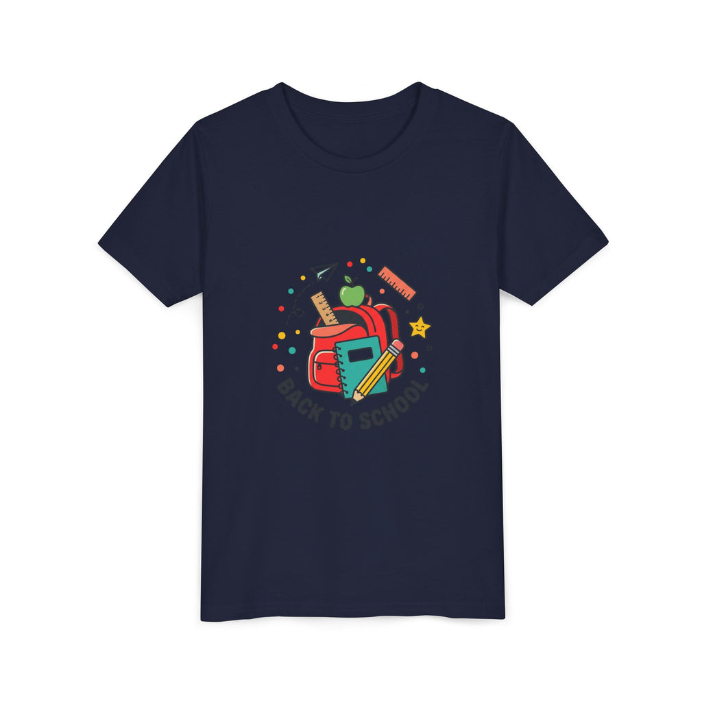 Back to School Youth Tee — Kids Backpack & School Supplies Graphic Shirt