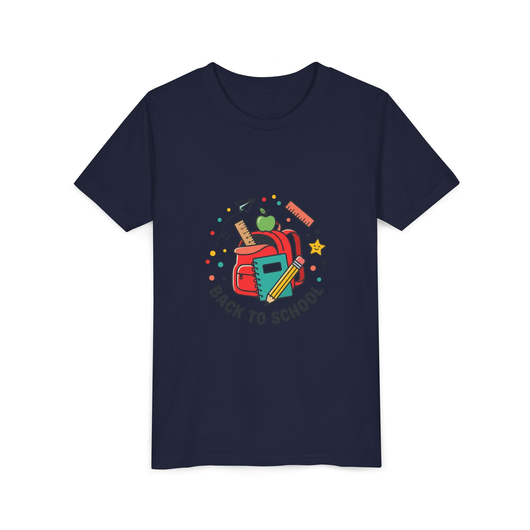 Back to School Youth Tee — Kids Backpack & School Supplies Graphic Shirt