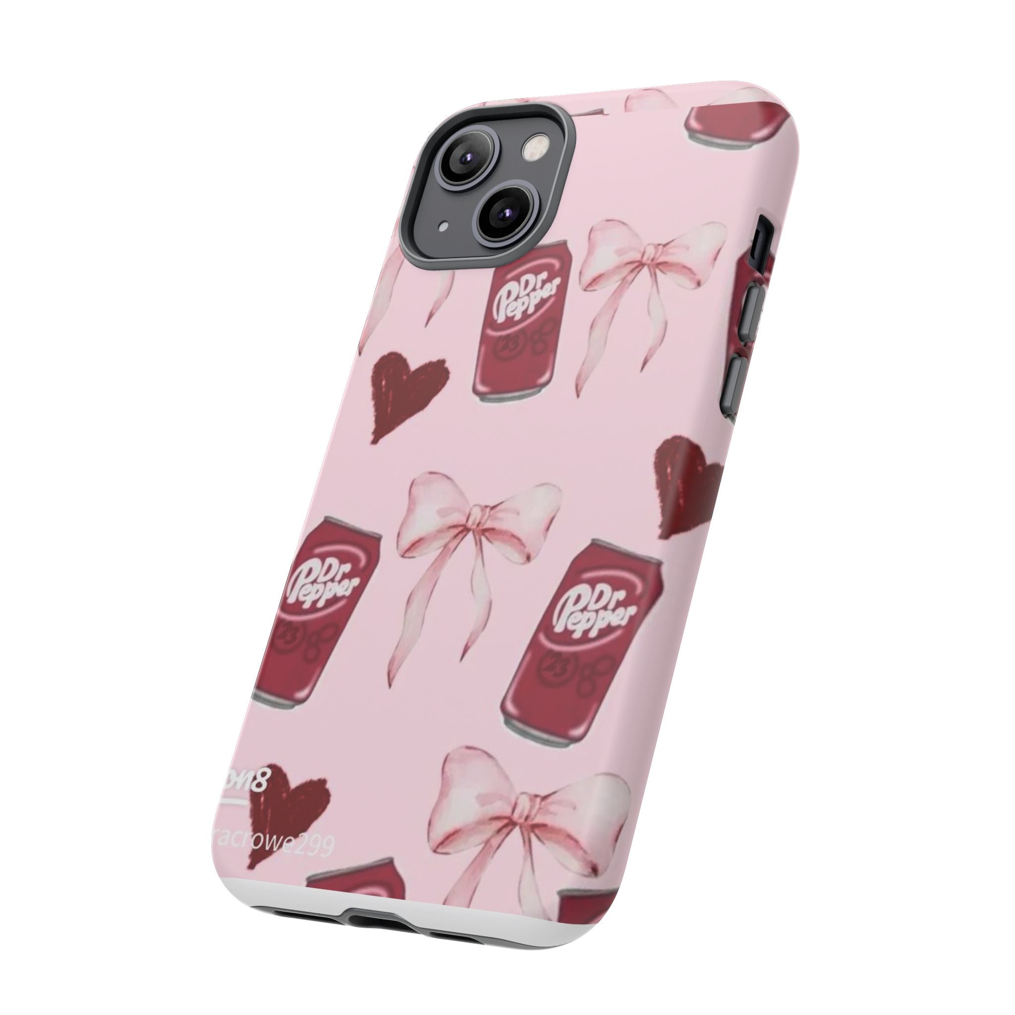Dr Pepper Pink Bow Phone Case — Cute Soda Pattern Tough Case