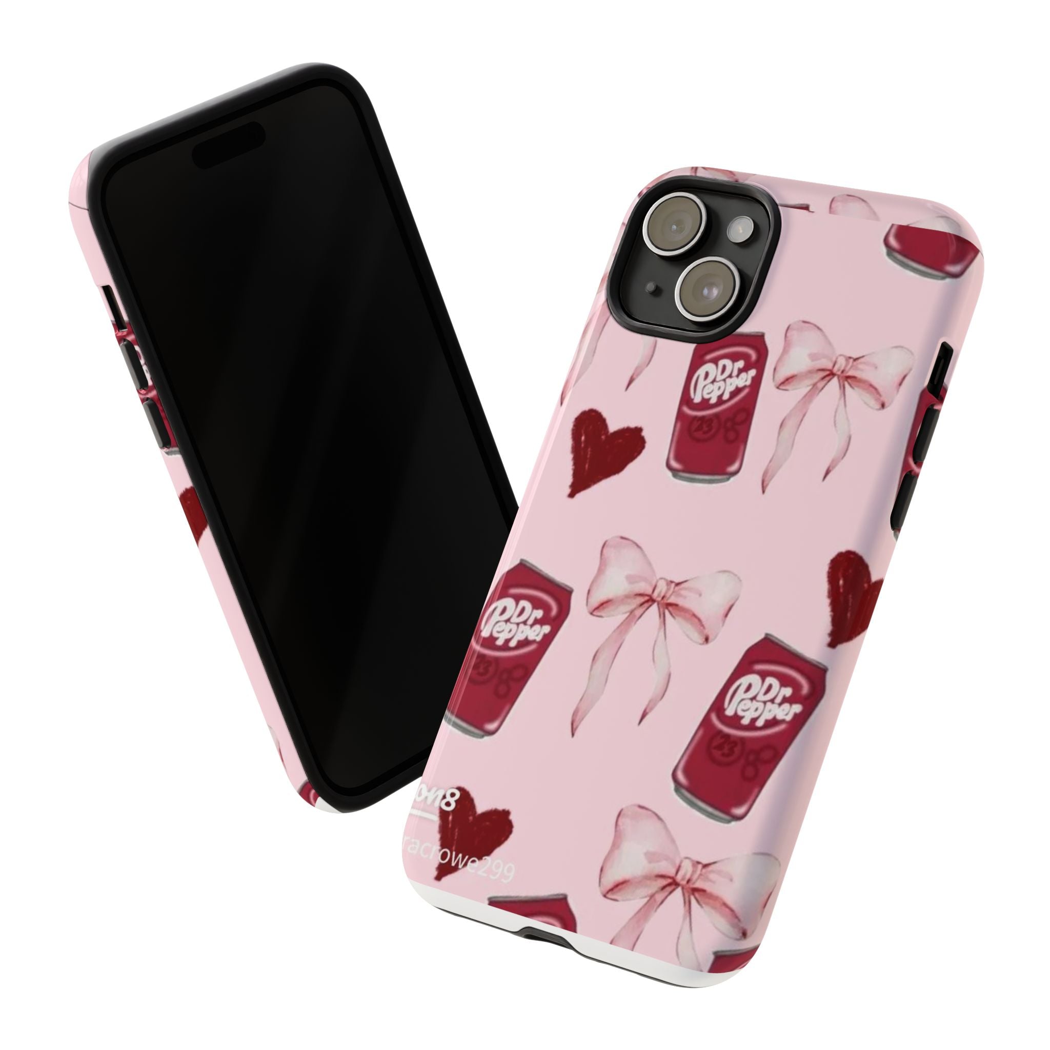 Dr Pepper Pink Bow Phone Case — Cute Soda Pattern Tough Case