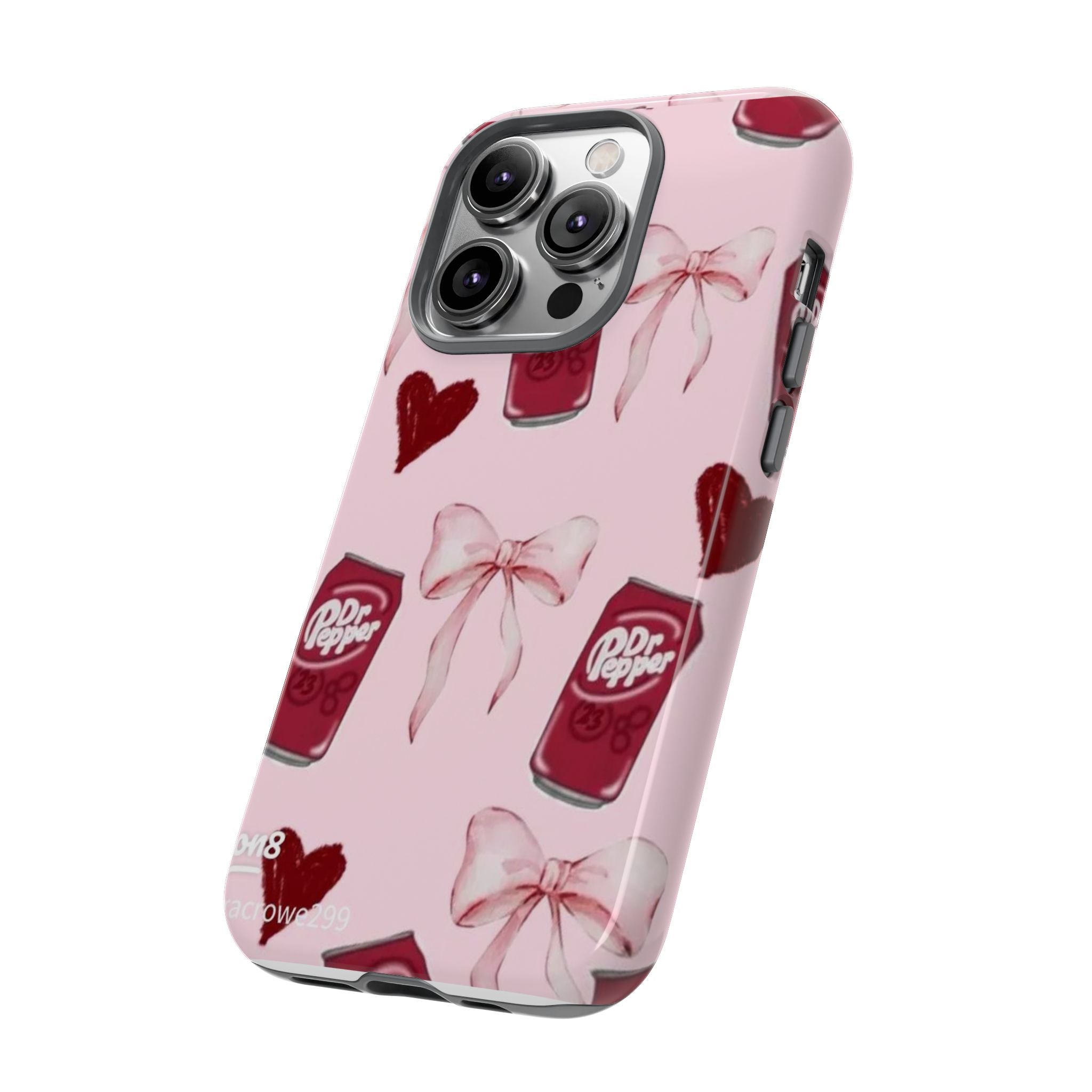 Dr Pepper Pink Bow Phone Case — Cute Soda Pattern Tough Case