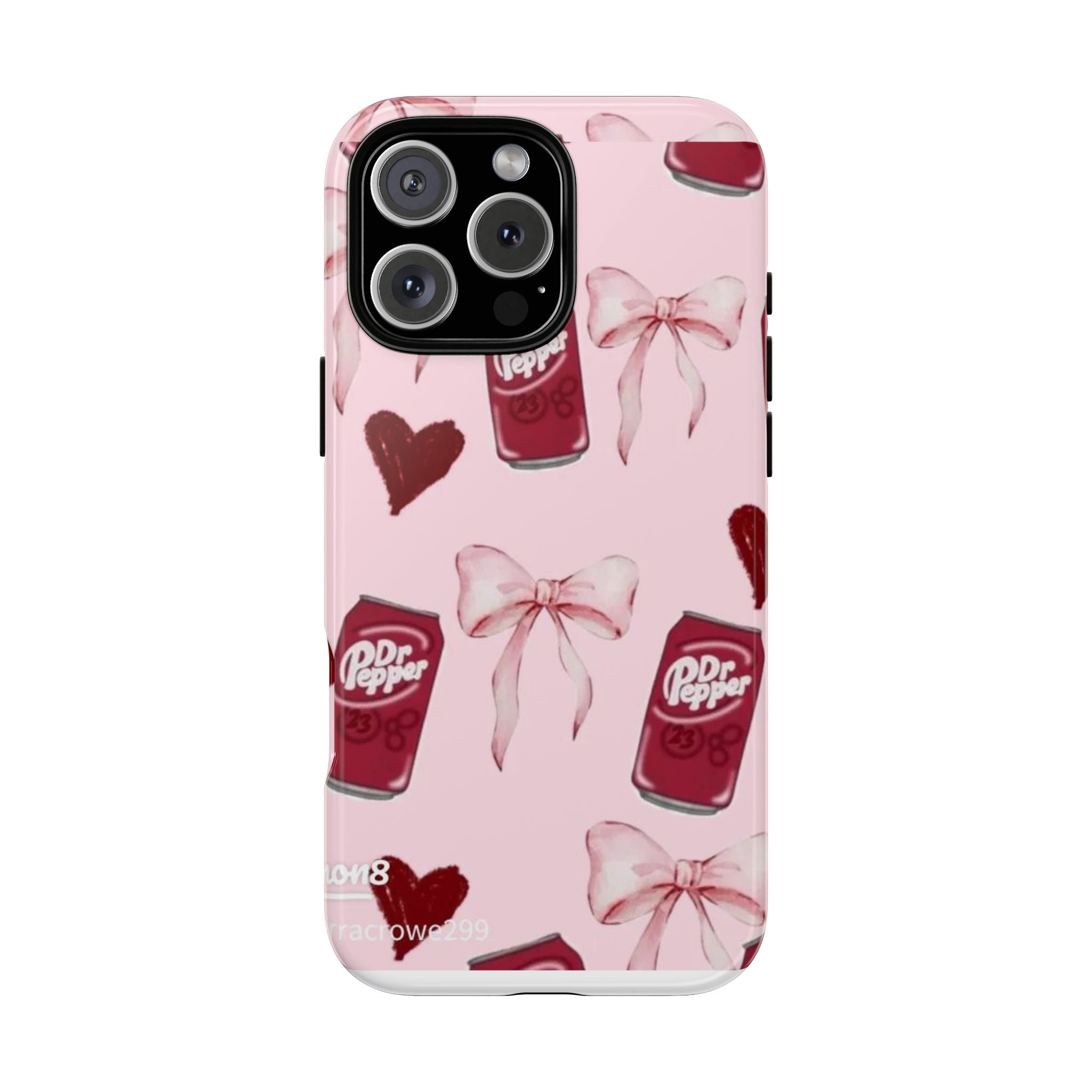 Dr Pepper Pink Bow Phone Case — Cute Soda Pattern Tough Case