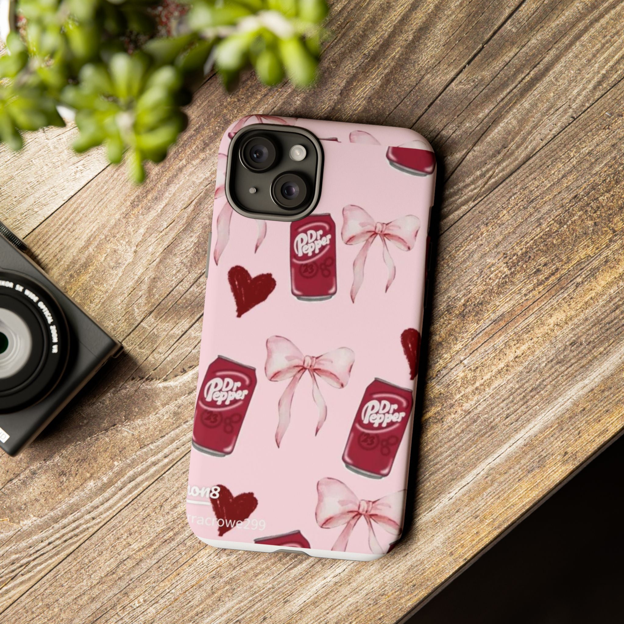 Dr Pepper Pink Bow Phone Case — Cute Soda Pattern Tough Case