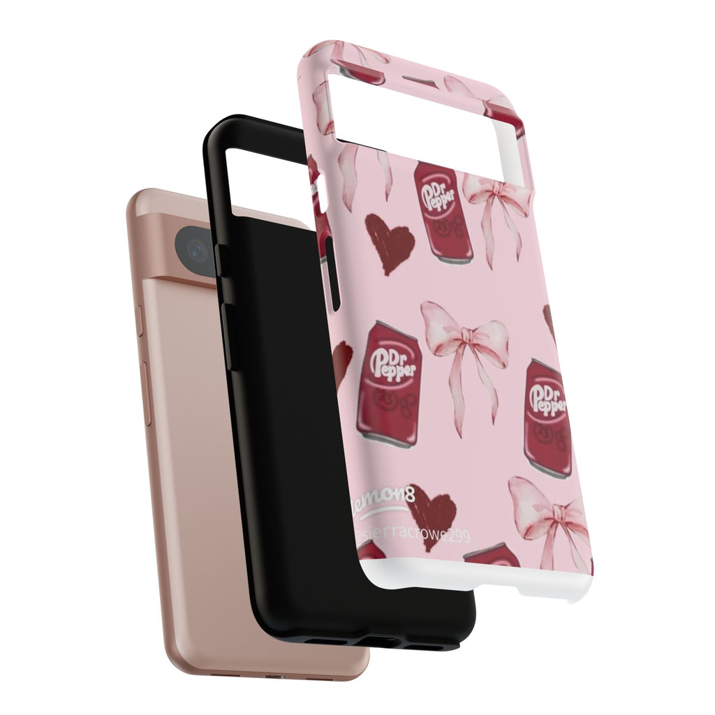 Dr Pepper Pink Bow Phone Case — Cute Soda Pattern Tough Case