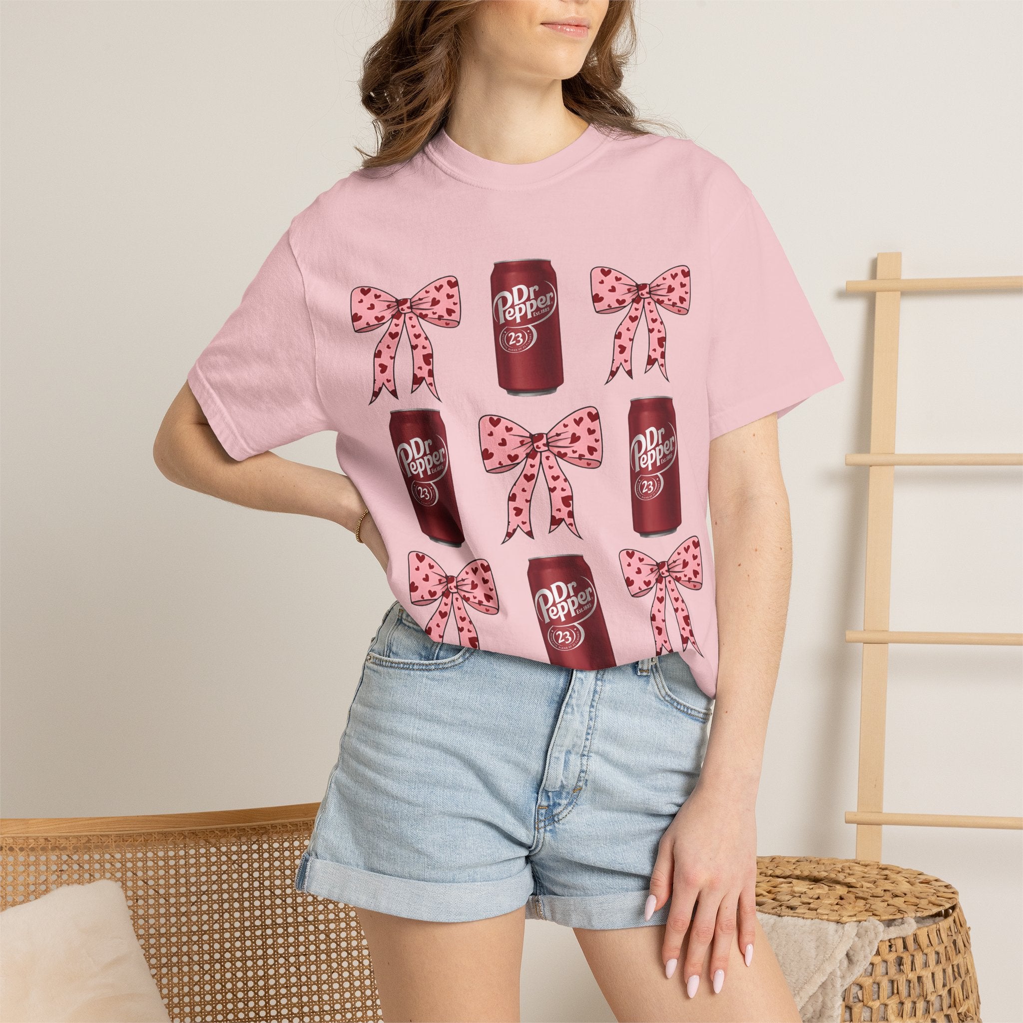 Dr Pepper Cans & Pink Polka Dot Bows T-Shirt