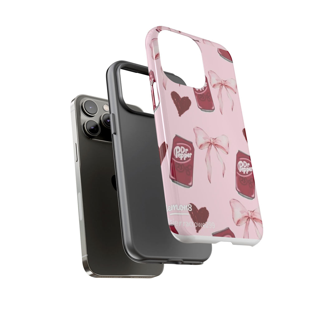 Dr Pepper Pink Bow Phone Case — Cute Soda Pattern Tough Case