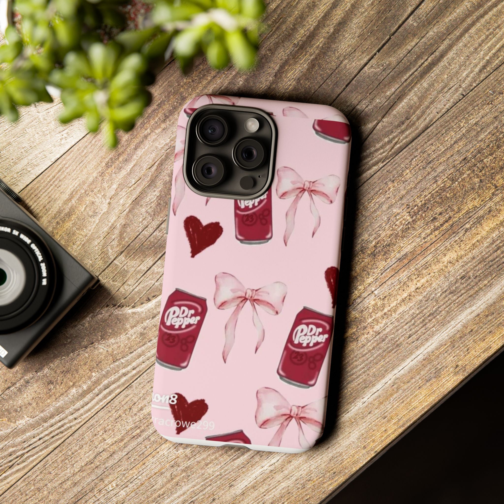 Dr Pepper Pink Bow Phone Case — Cute Soda Pattern Tough Case