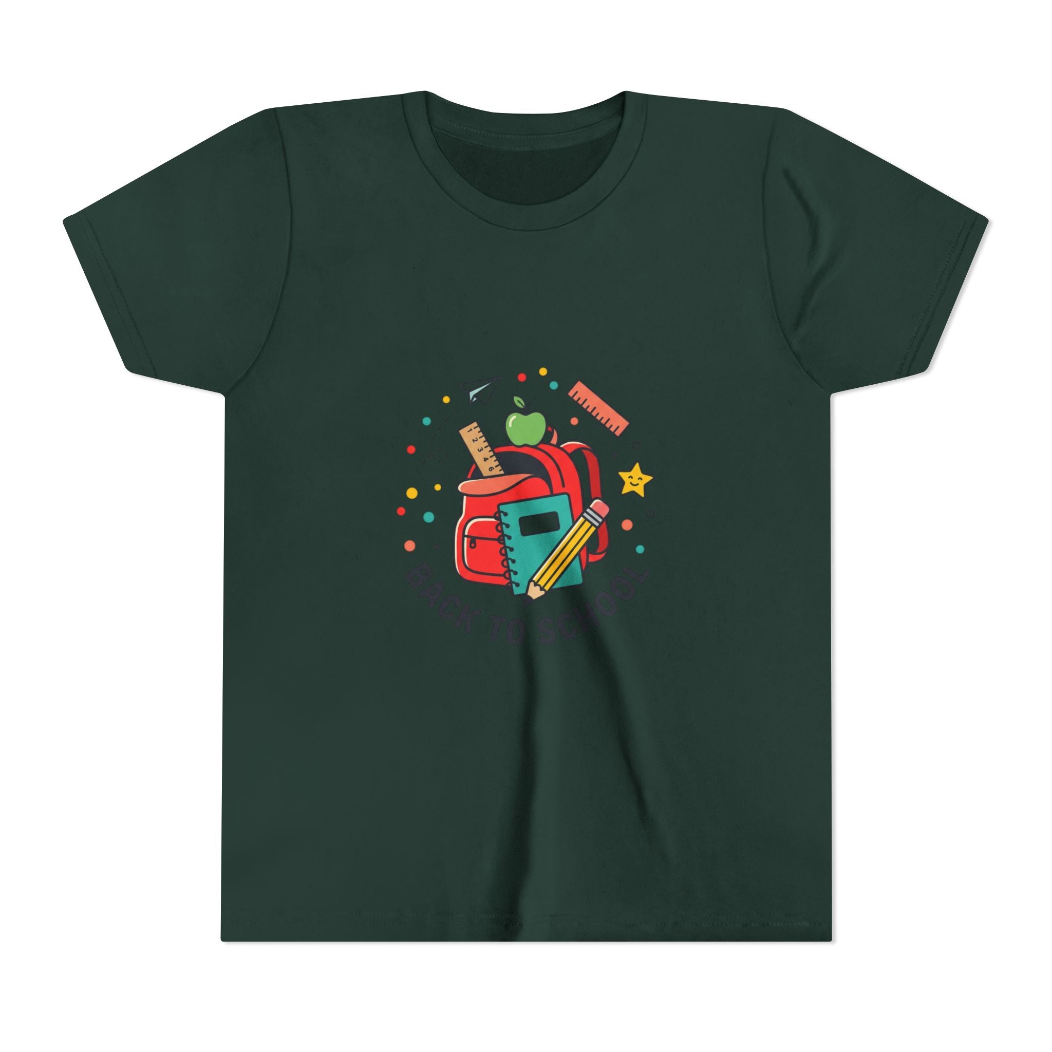 Back to School Youth Tee — Kids Backpack & School Supplies Graphic Shirt