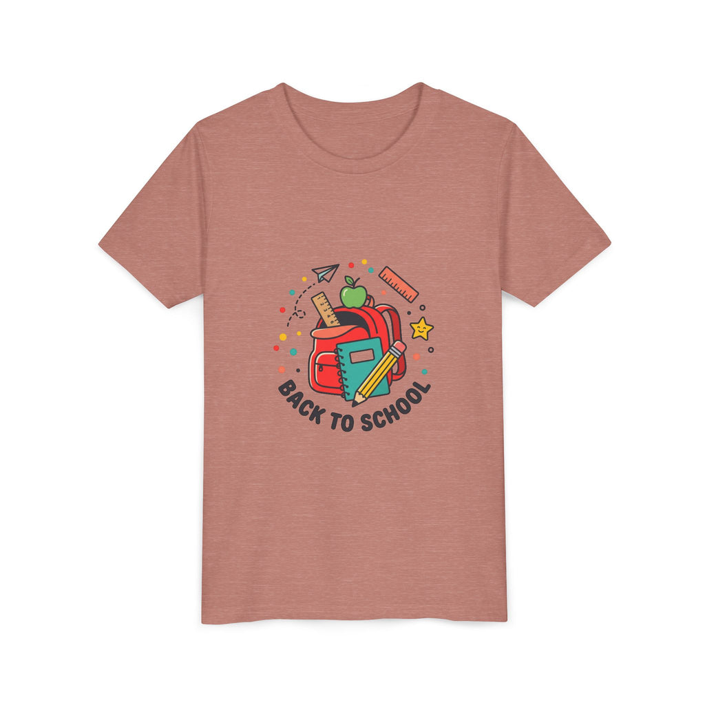Back to School Youth Tee — Kids Backpack & School Supplies Graphic Shirt