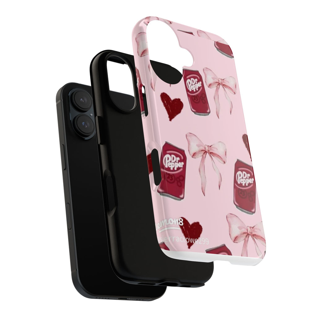 Dr Pepper Pink Bow Phone Case — Cute Soda Pattern Tough Case