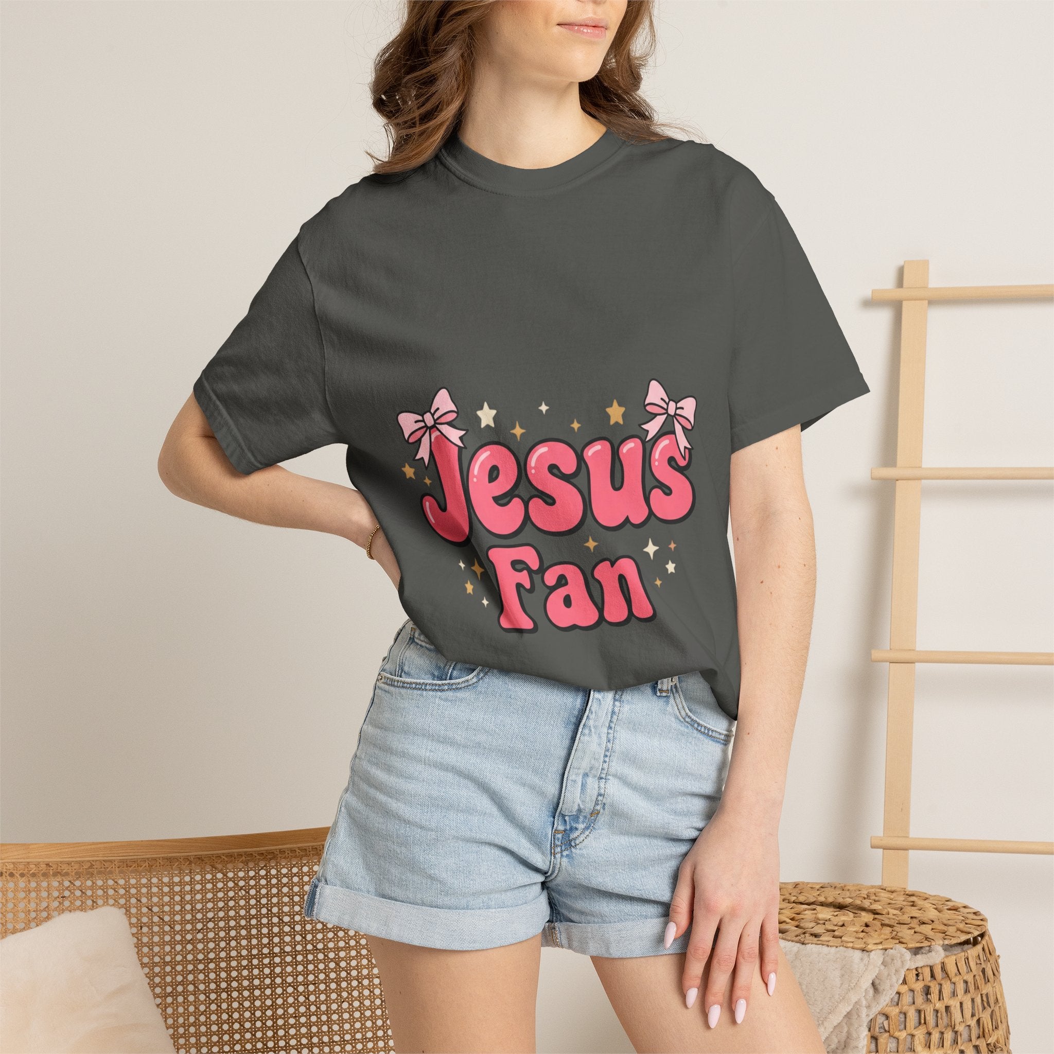 Jesus Fan T-Shirt — Cute Pink Gospel Graphic Tee