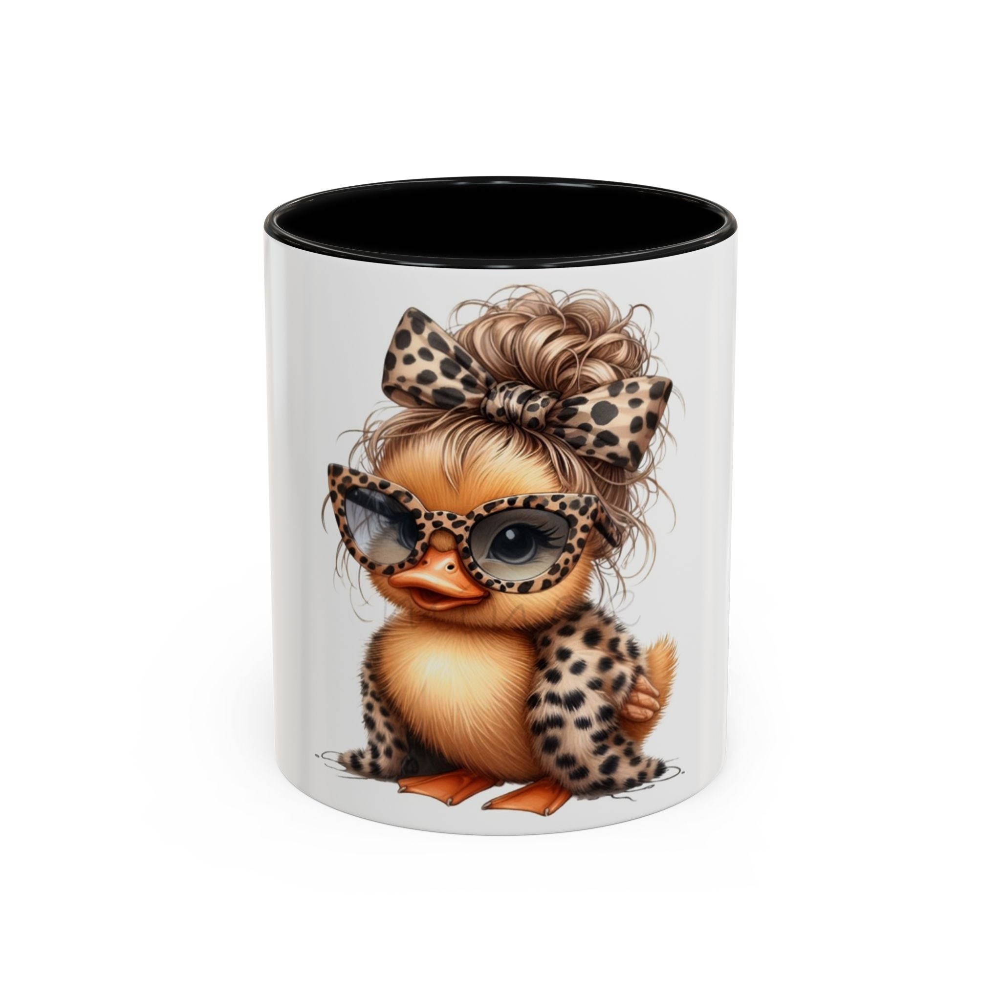 Leopard Chick Coffee Mug — Cute Chic Duckling Accent Mug (11/15oz)