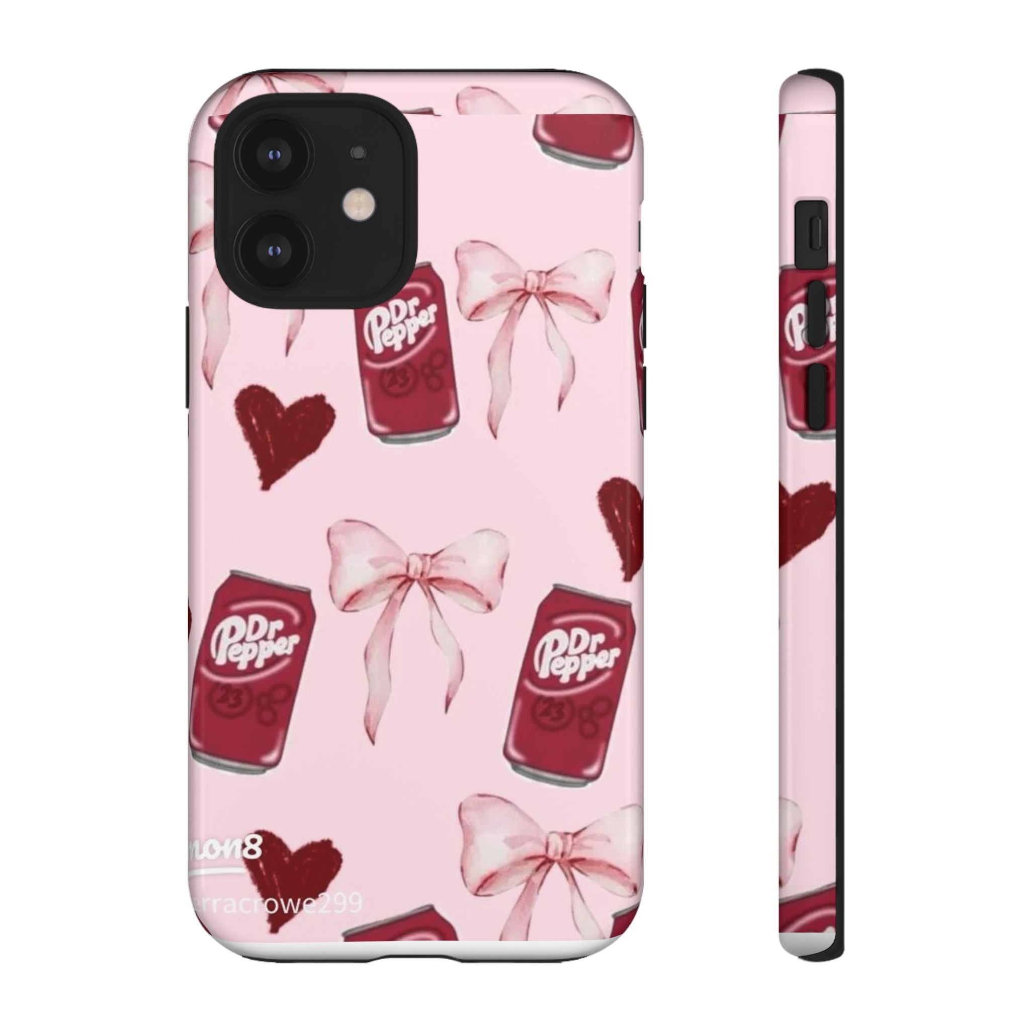 Dr Pepper Pink Bow Phone Case — Cute Soda Pattern Tough Case