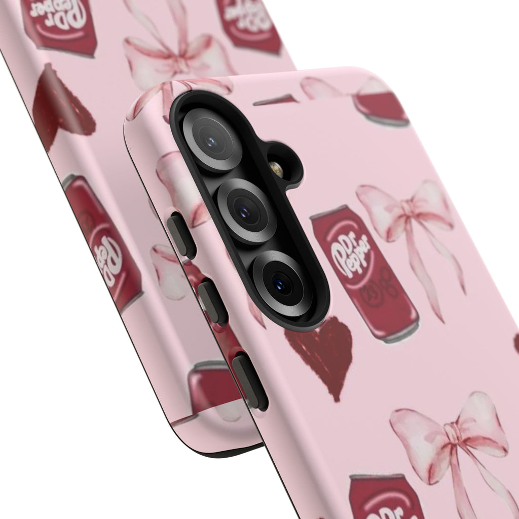 Dr Pepper Pink Bow Phone Case — Cute Soda Pattern Tough Case