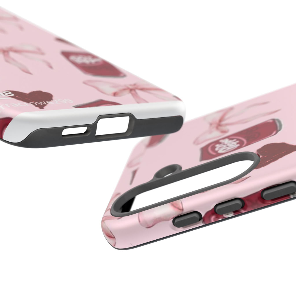 Dr Pepper Pink Bow Phone Case — Cute Soda Pattern Tough Case