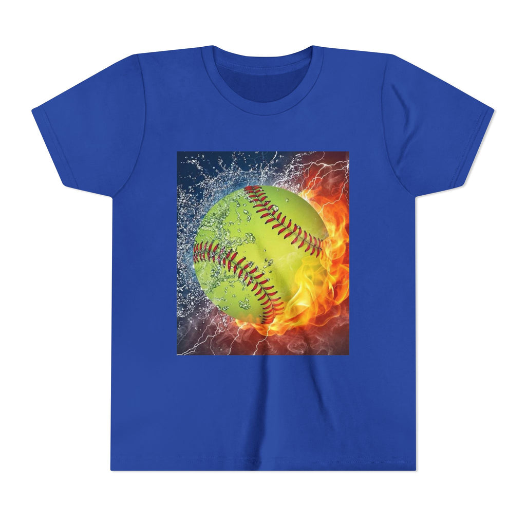 Youth Softball Flame & Splash Tee