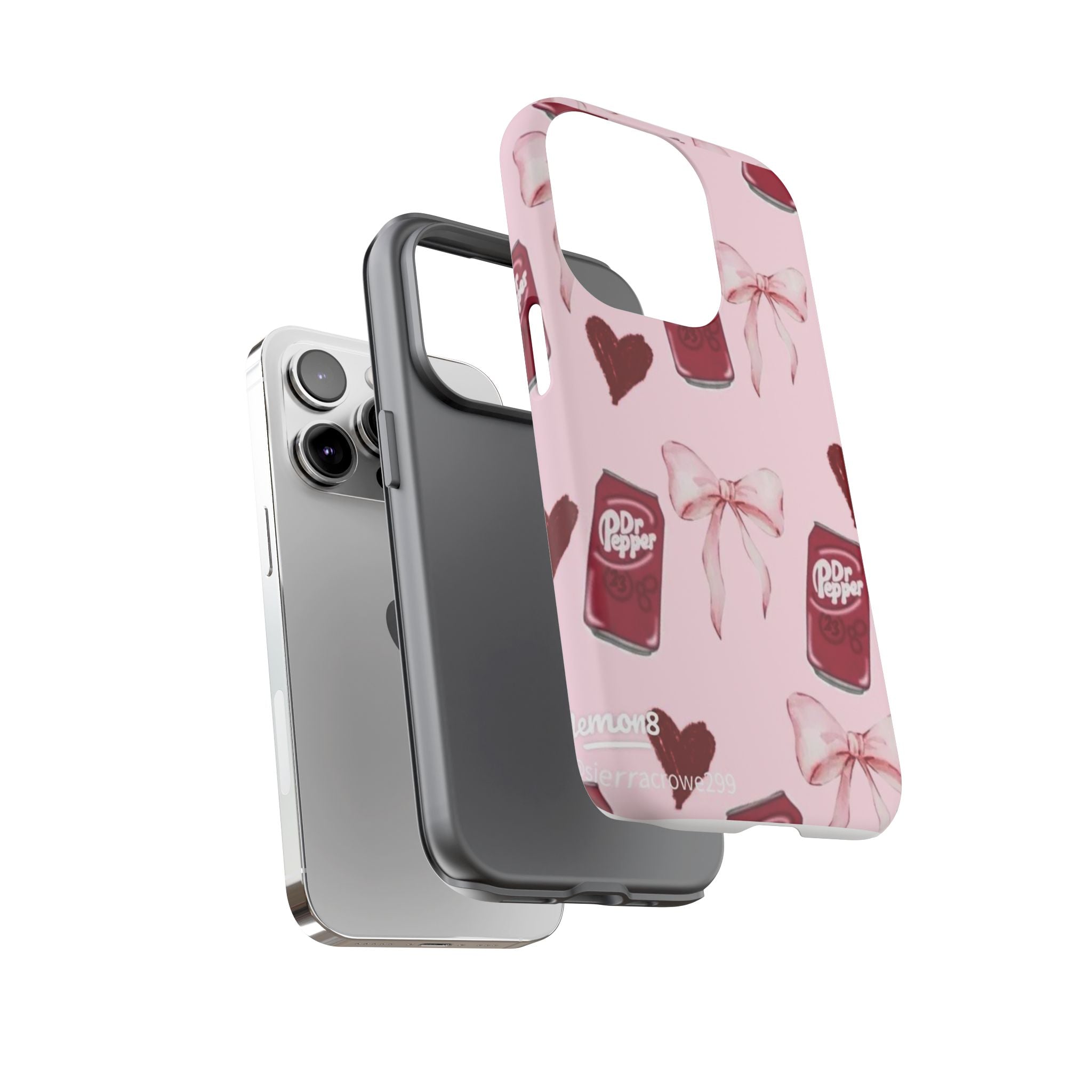 Dr Pepper Pink Bow Phone Case — Cute Soda Pattern Tough Case