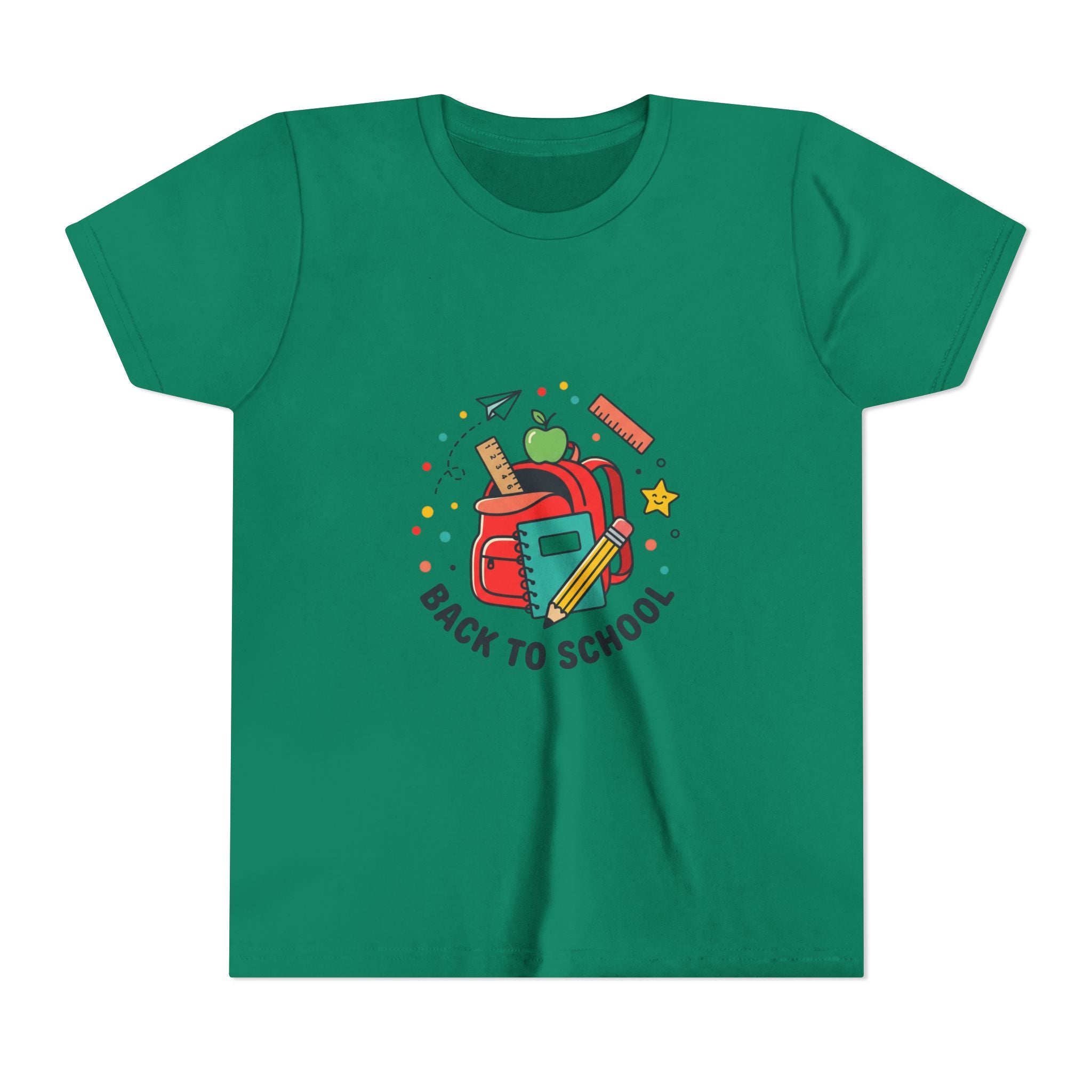Back to School Youth Tee — Kids Backpack & School Supplies Graphic Shirt