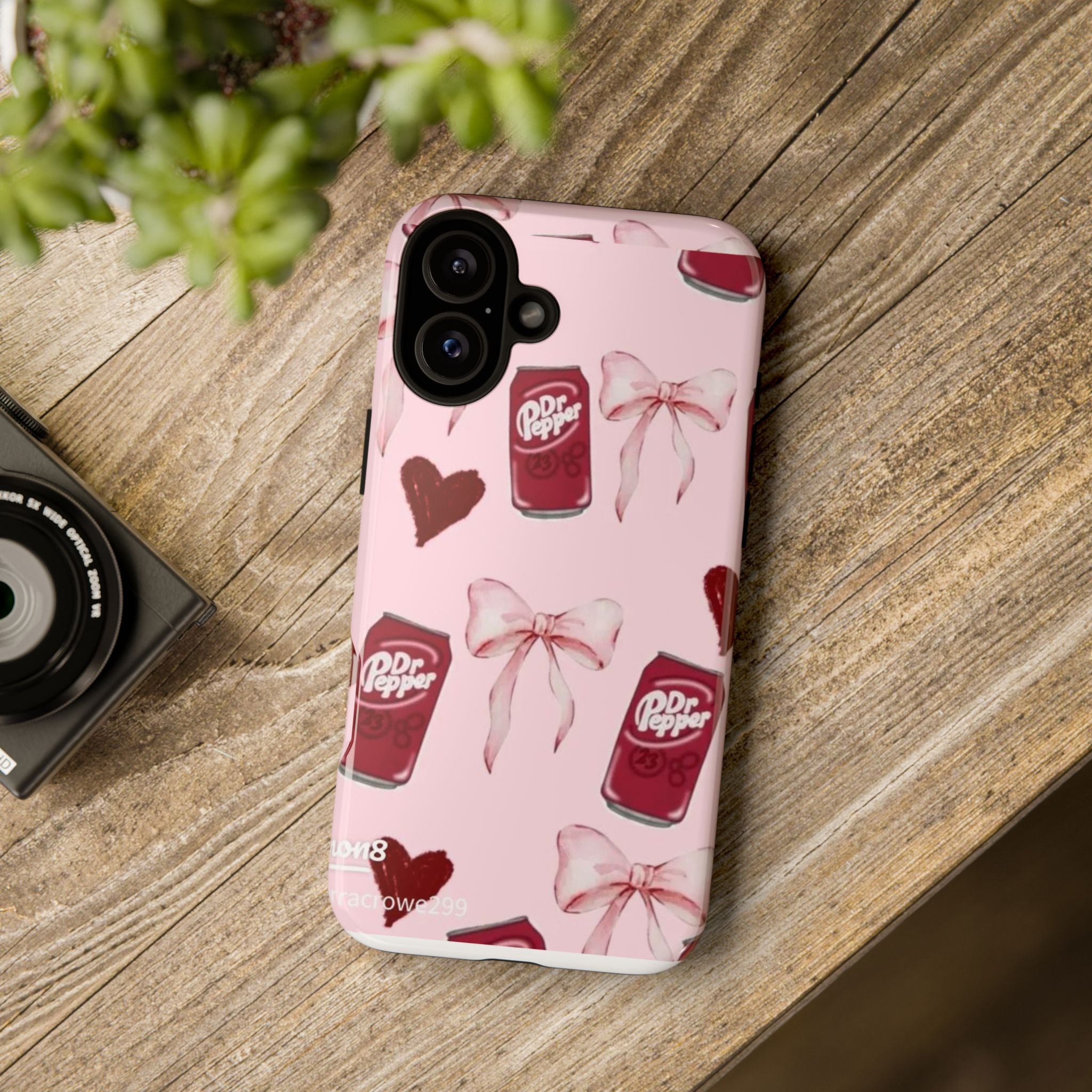 Dr Pepper Pink Bow Phone Case — Cute Soda Pattern Tough Case