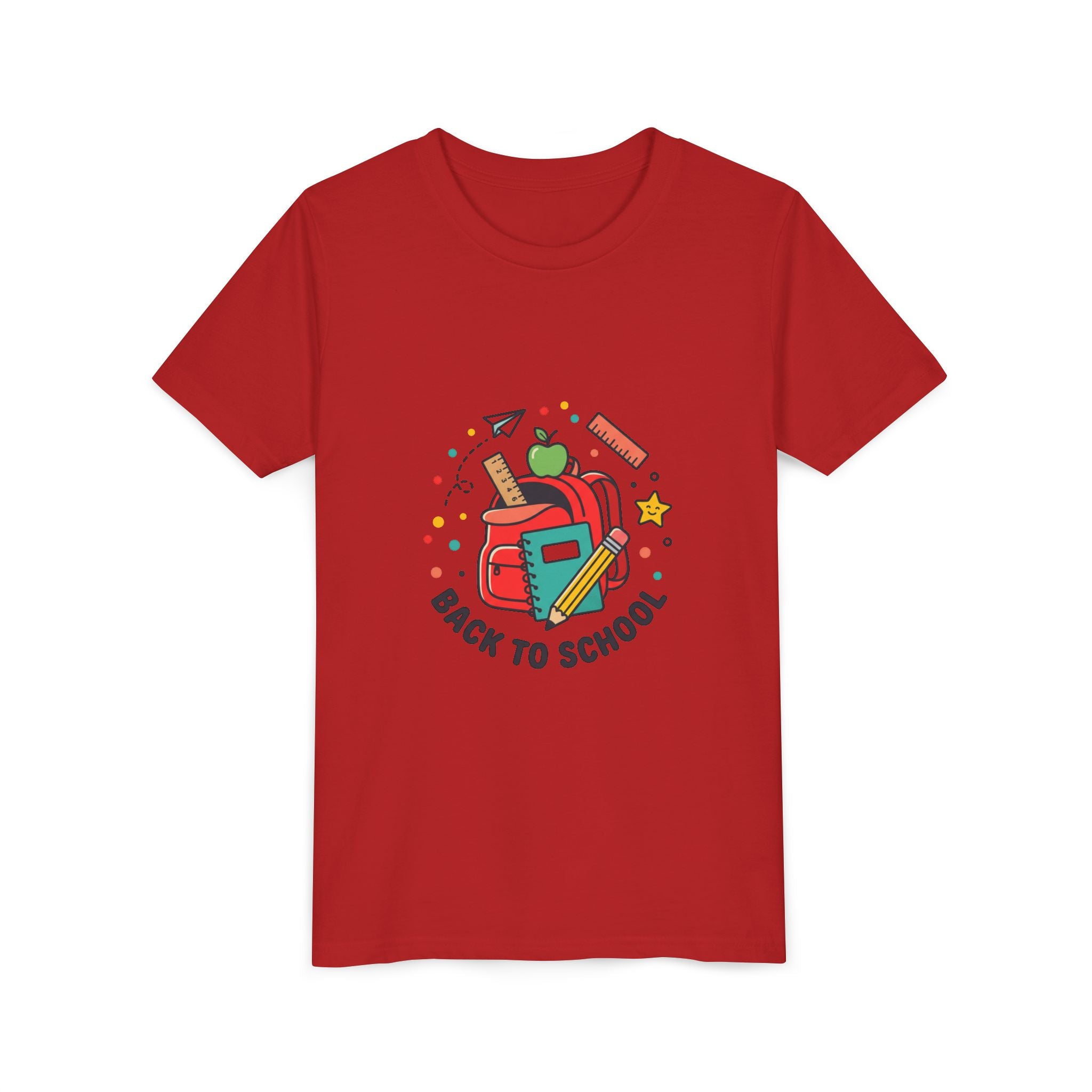 Back to School Youth Tee — Kids Backpack & School Supplies Graphic Shirt
