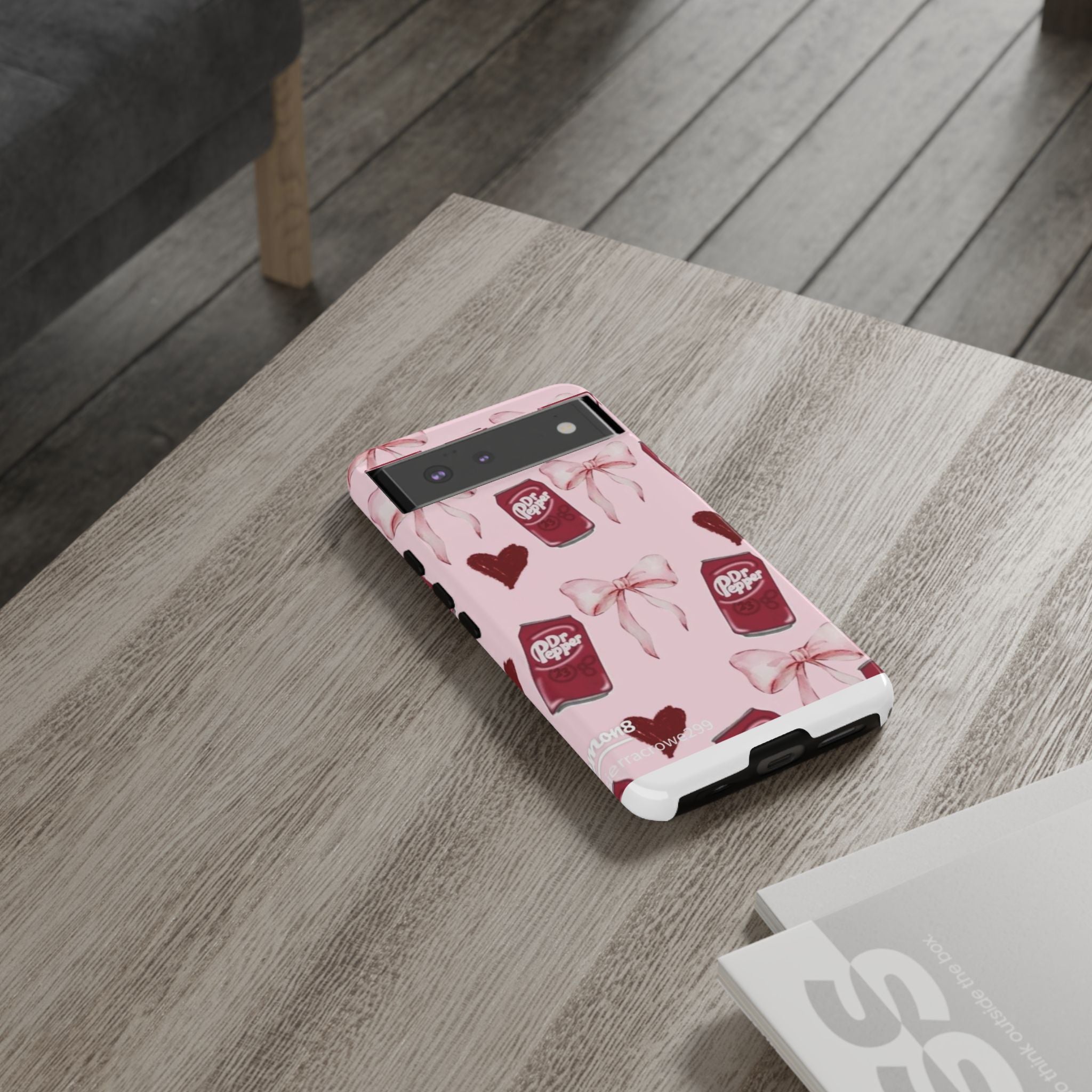 Dr Pepper Pink Bow Phone Case — Cute Soda Pattern Tough Case