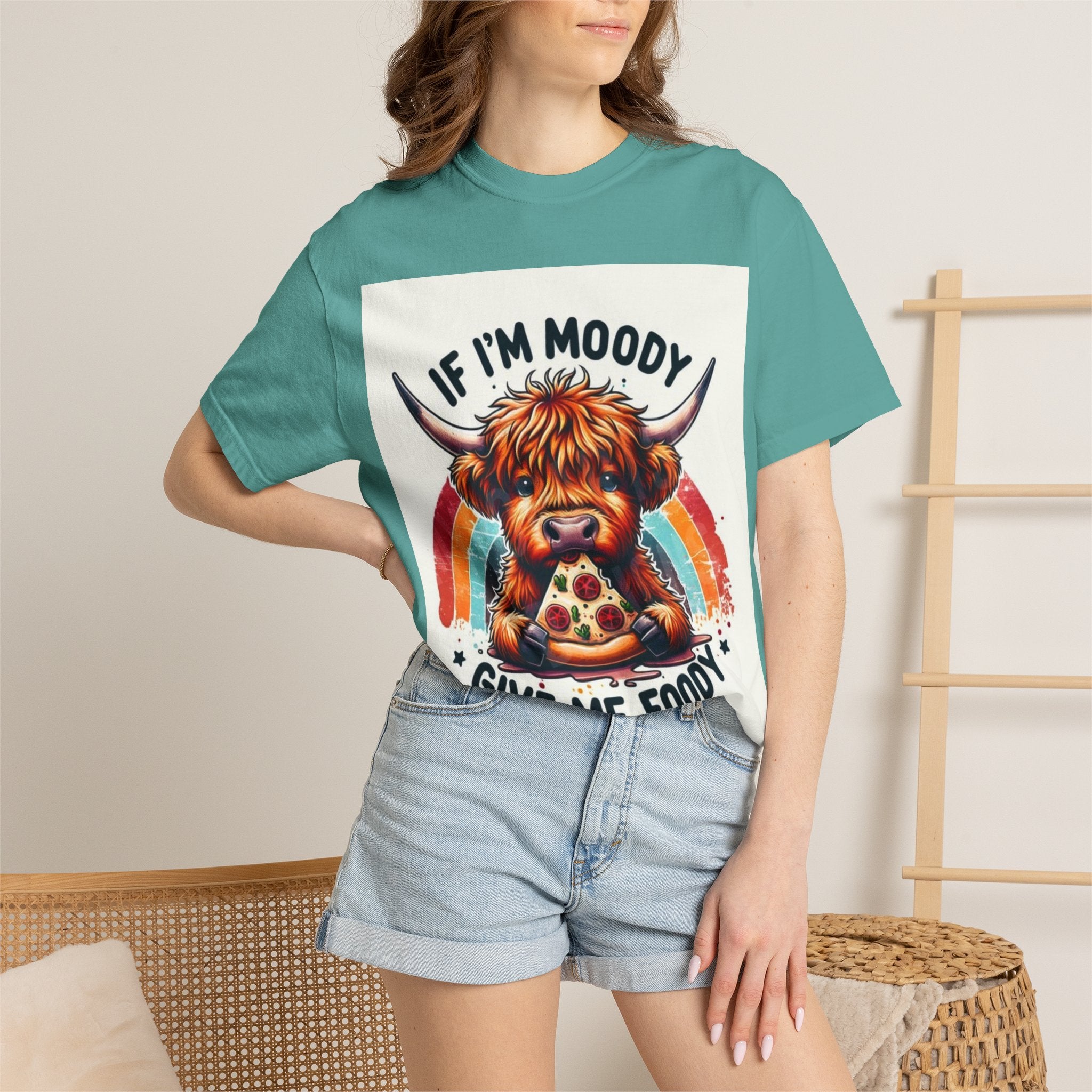 If I’m Moody Give Me Foody Highland Cow T-Shirt